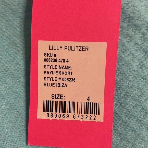 Lilly Pulitzer Kaylie Skorts size 4 brand new with tags beautiful blue Ibiza - Picture 3 of 12